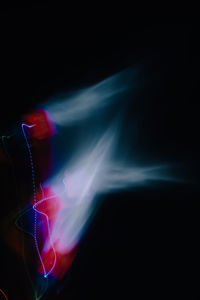 Blurred motion of light painting at night