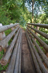 Close-up of wooden structure in forest