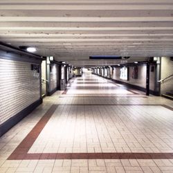 Empty corridor of subway station