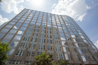 Low angle view of modern building against sky