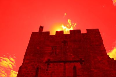 High section of building against sky