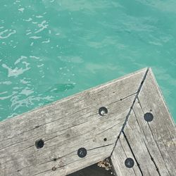 Directly above shot of pier over sea