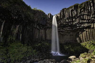 Scenic view of waterfall