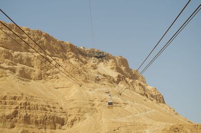 Low angle view of mountain against clear sky