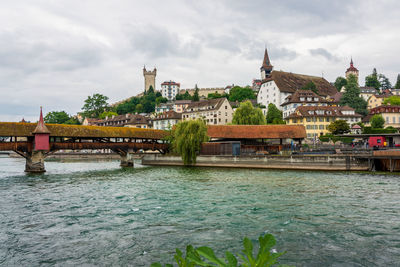 View of the old town of lucerne in switzerland.