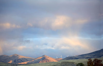 Panoramic view of mountains against sky