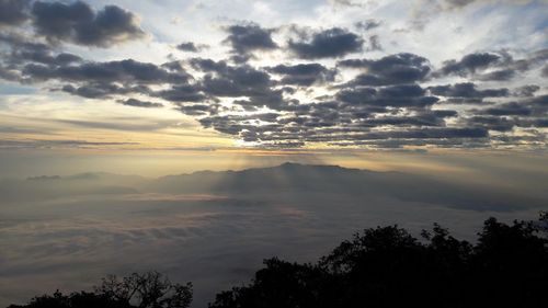 Scenic view of dramatic sky during sunset