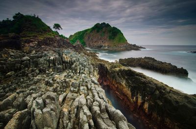 Rock formations in sea