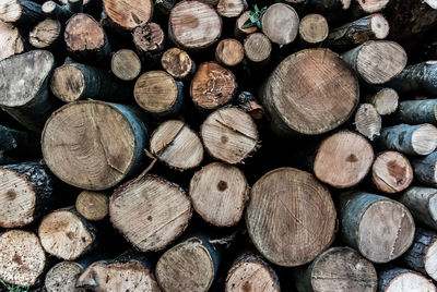 Full frame shot of logs