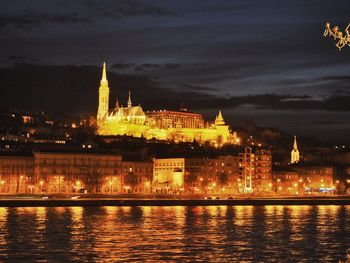 Illuminated city at night