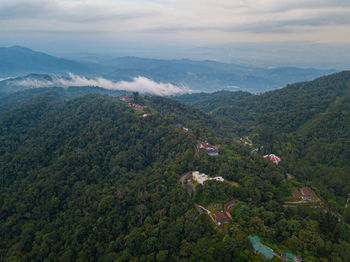 High angle view of landscape against sky