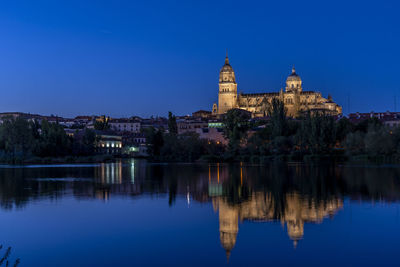 Reflection of buildings in water