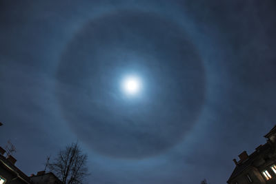 Low angle view of moon in sky