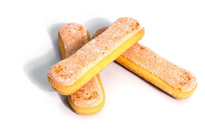 Close-up of bread against white background