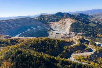 High angle view of landscape against sky