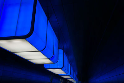 Low angle view of illuminated ceiling of building