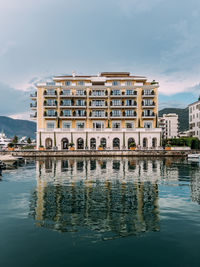 Reflection of buildings in water