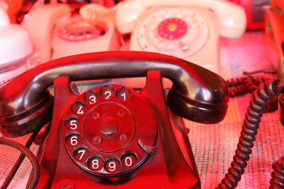 Close up of antique telephone