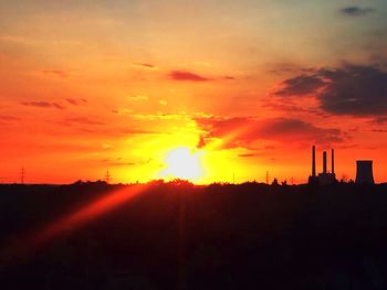 Silhouette of landscape at sunset