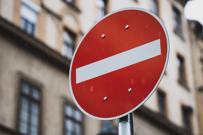 Close-up of road sign