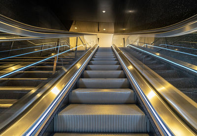 Low angle view of escalator