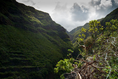 Scenic view of mountains against sky