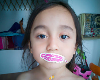 Close-up portrait of cute girl