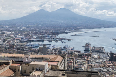 Aerial view of the gulf of naples