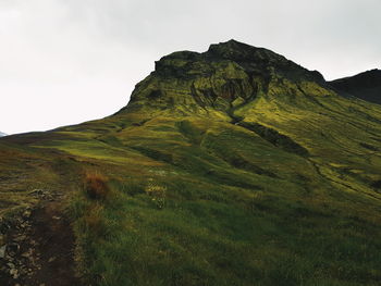 Scenic view of mountains against sky in iceland