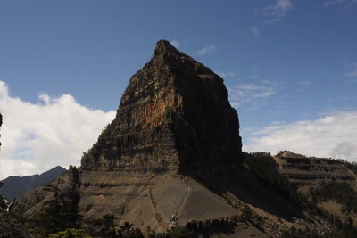 Panoramic view of rock formations against sky