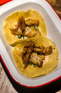 High angle view of meal served in plate
