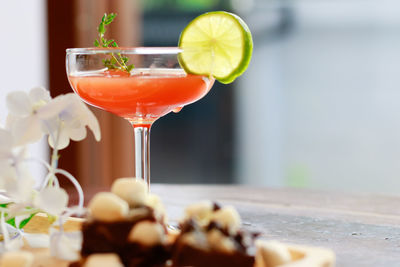 Close-up of drink on table