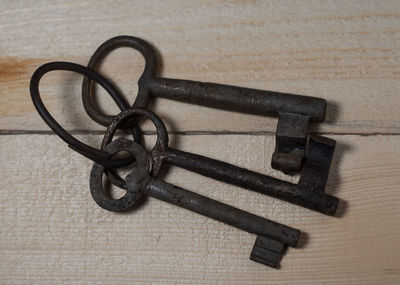 High angle view of eyeglasses on table