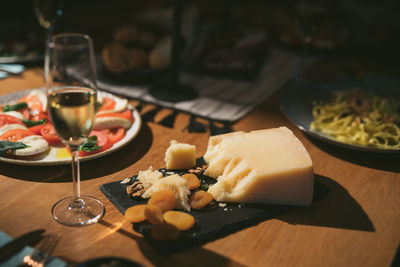 Close-up of food on table