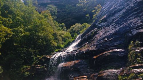 Scenic view of waterfall