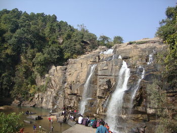 Scenic view of waterfall