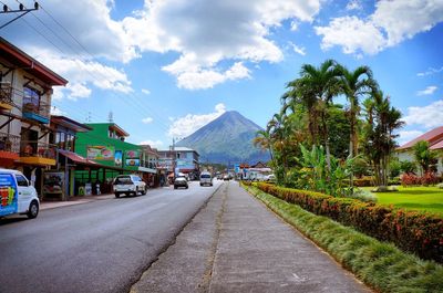 View of road against cloudy sky