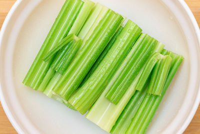 High angle view of food in plate