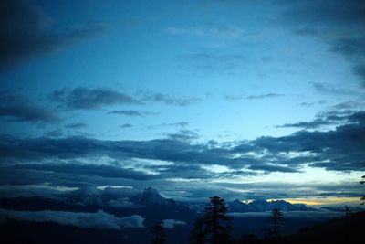 Scenic view of landscape against sky during winter