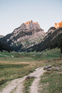 Scenic view of landscape against clear sky