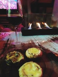 Close-up of food on table in restaurant