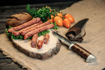 Vegetables on cutting board