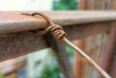 Rusty metal wire rope