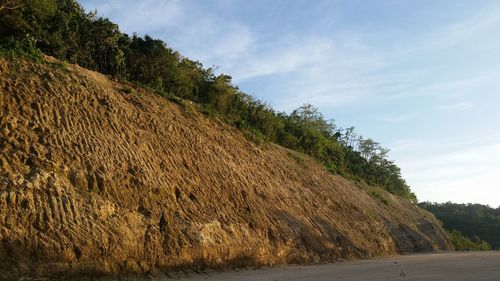 Scenic view of land against sky