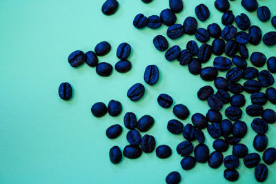 High angle view of berries on table