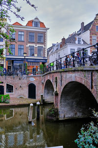 Bridge over river in city