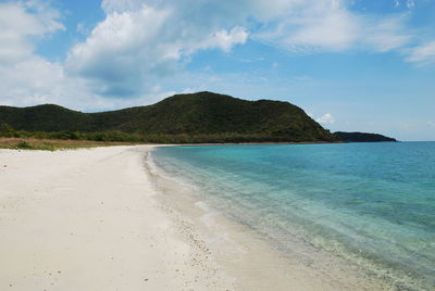 Scenic view of beach against sky