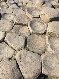 Full frame shot of cracked paving stone