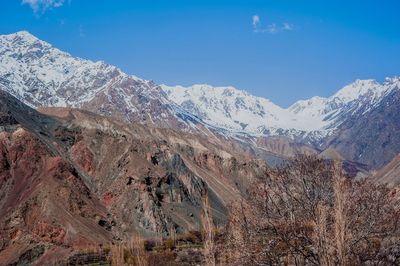 Scenic view of mountains against sky