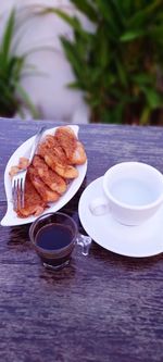 Close-up of food on table